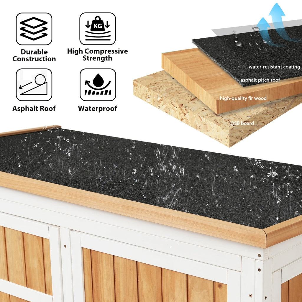 Video Provided TOPMAX Outdoor 5.5ft Hx4.1ft L Wood Storage Shed, Garden Tool Cabinet With Waterpro